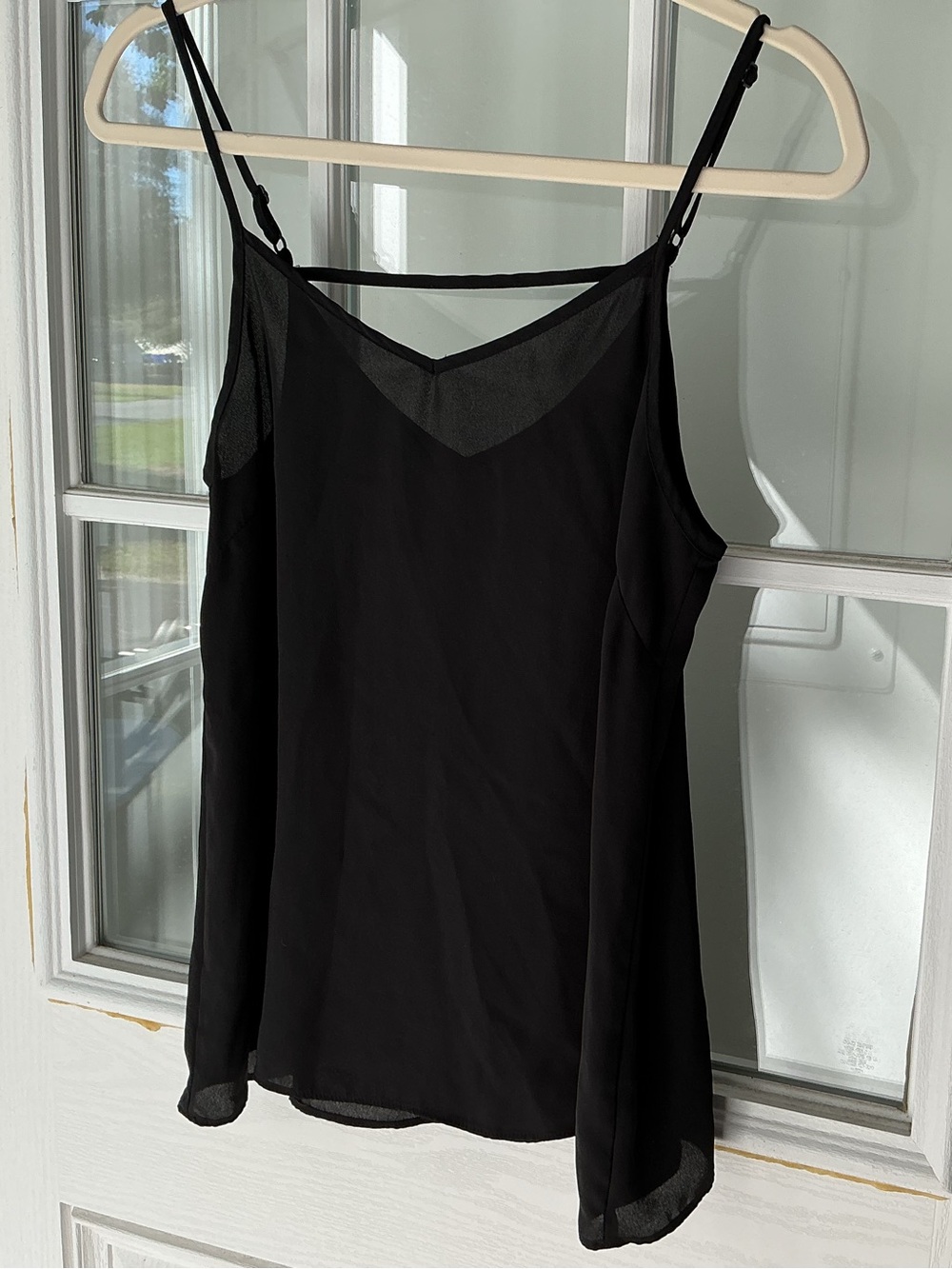 Primark Black Mesh-Trim Adjustable Strap Cami